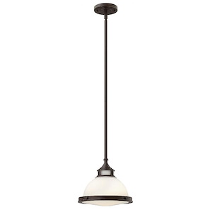 Amelia - 1 Light Small Pendant in Traditional-Industrial Style - 11.75 Inches Wide by 9 Inches High - 759245