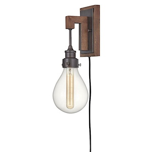 Denton - 1 Light Plug-in Wall Sconce in Rustic and Industrial and Scandinavian Style - 5.25 Inches Wide by 15.75 Inches High - 820161