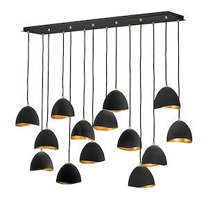 Nula - 14 Light Linear Chandelier in Modern-Glam Style - 48.5 Inches Wide by 46 Inches High - 925769