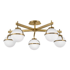 Hollis - 22.5W 5 LED Extra Large Semi-Flush Mount - Transitional-Mid-Century Modern-Scandinavian Style - 32 Inch Wide by 12 Inch High - 1032811