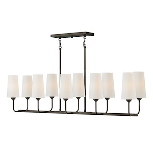 Lewis - 50W 10 LED Linear Chandelier In Traditional Style-12 Inches Tall and 44.25 Inches Wide - 1278193