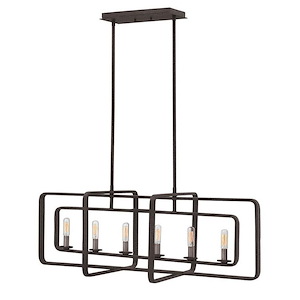 Quentin - 6 Light Linear Chandelier in Mid-Century Modern-Industrial Style - 36 Inches Wide by 13 Inches High - 760024