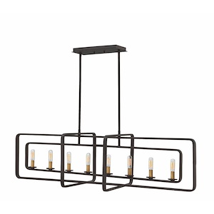 Quentin - 8 Light Linear Foyer in Mid-Century Modern-Industrial Style - 45 Inches Wide by 13 Inches High - 760025