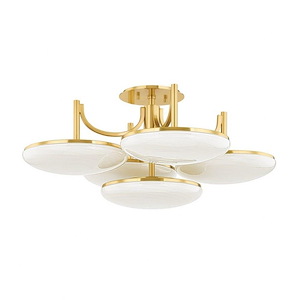 Bregman - 40W 5 LED Semi-Flush Mount-14 Inches Tall and 30.75 Inches Wide - 1290719