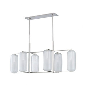 Pebble 6 Light Linear Pendant 22 Inch Tall and 19.63 Inch Wide by Hudson Valley - 1362532