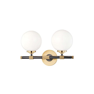 Bowery Two light Bath Bracket - 15 Inches Wide by 10 Inches High - 92073
