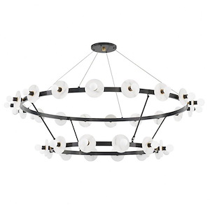 Austen - 58 Inch 180W 30 LED 2-Tier Chandelier in Modern/Transitional Style - 58 Inches Wide by 16.75 Inches High - 1032542