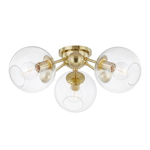 Abbott - 3 Light Semi-Flush Mount in Modern/Transitional Style - 24.5 Inches Wide by 9.25 Inches High - 1032538