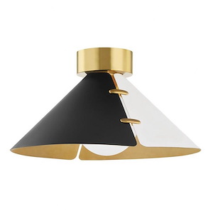 Split 1 Light Flush Mount 8 Inch Tall and 15 Inch Wide by Hudson Valley - 1362764