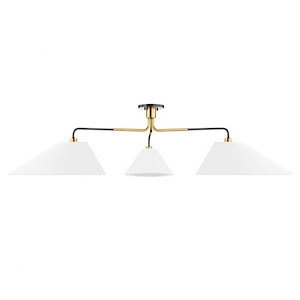 Duo - 3 Light Chandelier-17.5 Inches Tall and 72 Inches Wide - 1276214