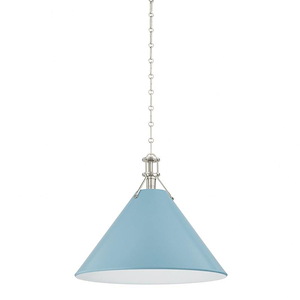 Painted No. 2 - 1 Light Pendant-17.5 Inch Tall and 21 Inch Wide - 1371437