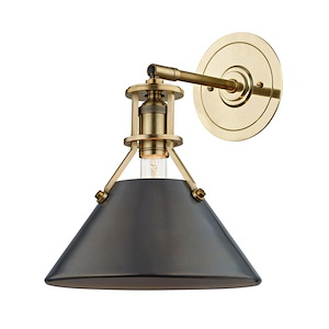 Metal No. 2 - 1 Light Wall Sconce - 9.5 Inches Wide by 11 Inches High - 1020693