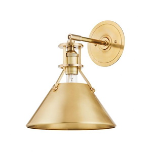 Metal No. 2 - 1 Light Wall Sconce-12 Inches Tall and 9.5 Inches Wide - 1290813