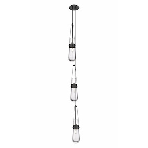 Milan - 3 Light Cord Hung Pendant In Art Deco Style-20.25 Inches Tall and 6.38 Inches Wide - 1302592