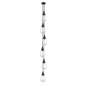 Milan - 6 Light Cord Hung Pendant In Art Deco Style-14.38 Inches Tall and 8 Inches Wide - 1302512
