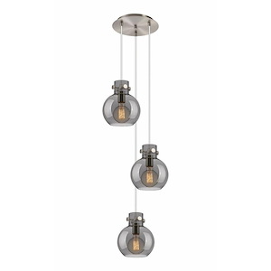 Newton Sphere - 3 Light Cord Hung Pendant In Industrial Style-9.13 Inches Tall and 15.5 Inches Wide - 1302593