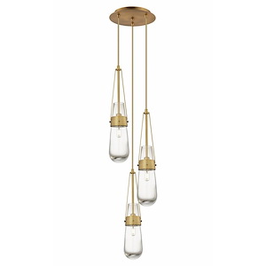 Milan - 3 Light Cord Hung Pendant In Art Deco Style-20.25 Inches Tall and 11.88 Inches Wide - 1421507