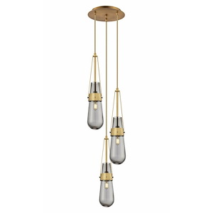 Milan - 3 Light Cord Hung Pendant In Art Deco Style-20.25 Inches Tall and 11.88 Inches Wide - 1421403