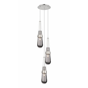 Milan - 3 Light Cord Hung Pendant In Art Deco Style-20.25 Inches Tall and 11.88 Inches Wide - 1421404