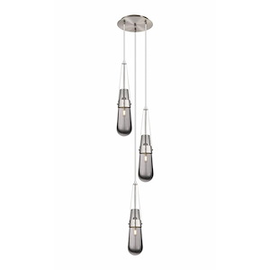 Milan - 3 Light Cord Hung Pendant In Art Deco Style-20.25 Inches Tall and 11.88 Inches Wide - 1421396