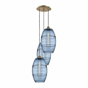 Vaz - 3 Light Cord Hung Multi Pendant In Industrial Style-56.25 Inches Tall and 16.5 Inches Wide - 1329823