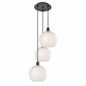 White Mouchette - 3 Light Cord Hung Multi Pendant In Modern Style-10.25 Inches Tall and 16.5 Inches Wide - 1329818