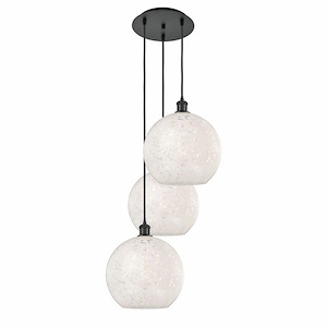 White Mouchette - 3 Light Cord Hung Multi Pendant In Modern Style-13.5 Inches Tall and 18.5 Inches Wide - 1329942
