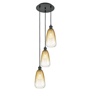 Brookhaven Almond - 3 Light Cord Hung Pendant-40 Inch Tall and 12.5 Inch Wide - 1387631