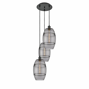 Vaz - 3 Light Cord Hung Multi Pendant In Industrial Style-30.38 Inches Tall and 14.5 Inches Wide - 1329967