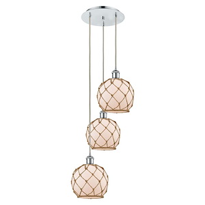Farmhouse Rope - 3 Light Cord Hung Pendant-31 Inch Tall and 14.75 Inch Wide - 1387617