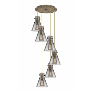 Newton Cone - 6 Light Cord Hung Pendant In Industrial Style-9.88 Inches Tall and 18.63 Inches Wide - 1302514