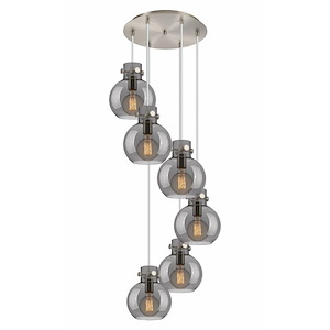 Newton Sphere - 6 Light Cord Hung Pendant In Industrial Style-9.13 Inches Tall and 18.63 Inches Wide - 1302513