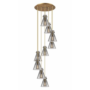 Newton Cone - 9 Light Cord Hung Pendant In Industrial Style-9.88 Inches Tall and 22.13 Inches Wide - 1302595