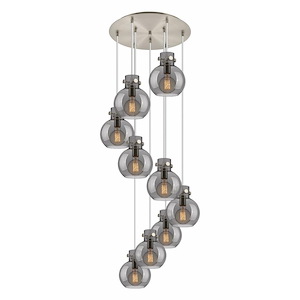 Newton Sphere - 9 Light Cord Hung Pendant In Industrial Style-9.13 Inches Tall and 22.13 Inches Wide - 1302469