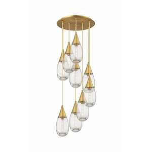Malone - 9 Light Cord Hung Pendant In Art Deco Style-14.38 Inches Tall and 20.13 Inches Wide - 1302377