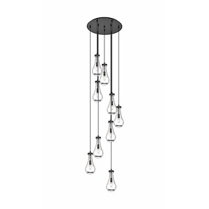 Owego - 9 Light Cord Hung Pendant In Art Deco Style-11.25 Inches Tall and 19.25 Inches Wide - 1302378