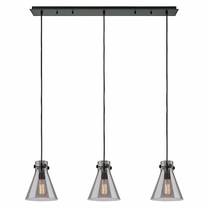 Newton Cone - 3 Light Cord Hung Linear Pendant In Industrial Style-9.88 Inches Tall and 39.75 Inches Wide - 1302504