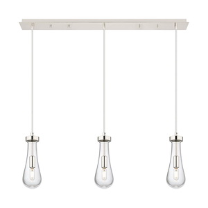 Owego - 3 Light Linear Pendant-13.88 Inch Tall and 35.5 Inch Wide - 1421419