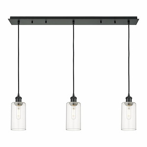 Crown Point - 3 Light Cord Hung Linear Pendant-11.25 Inch Tall and 36.88 Inch Wide - 1364541