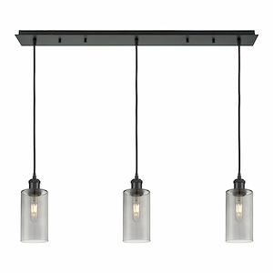 Crown Point - 3 Light Cord Hung Linear Pendant-11.25 Inch Tall and 36.88 Inch Wide - 1364541