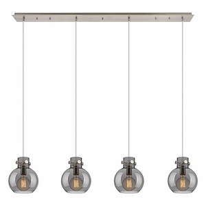 Newton Sphere - 4 Light Cord Hung Linear Pendant In Industrial Style-9.13 Inches Tall and 51.75 Inches Wide - 1302413