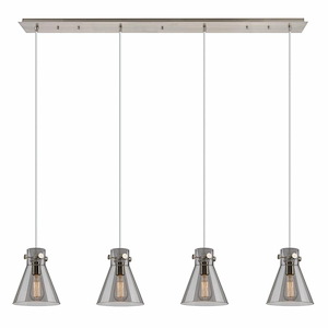 Newton Cone - 4 Light Cord Hung Linear Pendant In Industrial Style-9.88 Inches Tall and 51.75 Inches Wide - 1302551