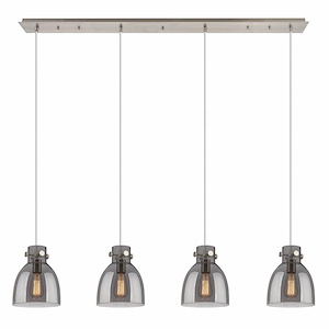 Newton Bell - 4 Light Cord Hung Linear Pendant In Industrial Style-9.63 Inches Tall and 51.75 Inches Wide - 1302505
