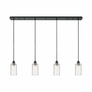 Crown Point - 4 Light Cord Hung Linear Pendant-11.25 Inch Tall and 48.88 Inch Wide - 1364524