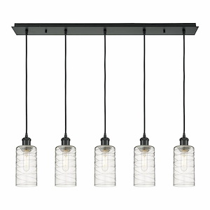 Crown Point - 5 Light Cord Hung Linear Pendant-11.25 Inch Tall and 36.88 Inch Wide - 1364519