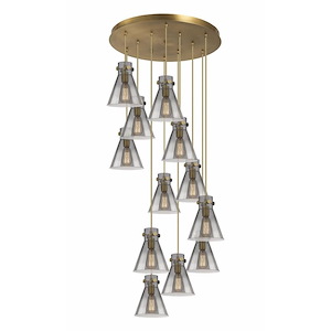 Newton Cone - 12 Light Cord Hung Pendant In Industrial Style-9.88 Inches Tall and 27.25 Inches Wide - 1302472