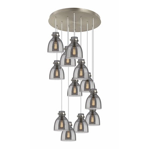 Newton Bell - 12 Light Cord Hung Pendant In Industrial Style-9.63 Inches Tall and 27.25 Inches Wide - 1302473