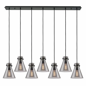 Newton Cone - 7 Light Cord Hung Linear Pendant In Industrial Style-9.88 Inches Tall and 51.75 Inches Wide - 1302416
