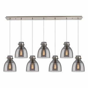 Newton Bell - 7 Light Cord Hung Linear Pendant In Industrial Style-9.63 Inches Tall and 51.75 Inches Wide - 1302553