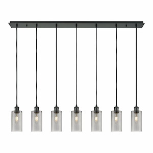 Crown Point - 7 Light Cord Hung Linear Pendant-11.25 Inch Tall and 48.88 Inch Wide - 1364558